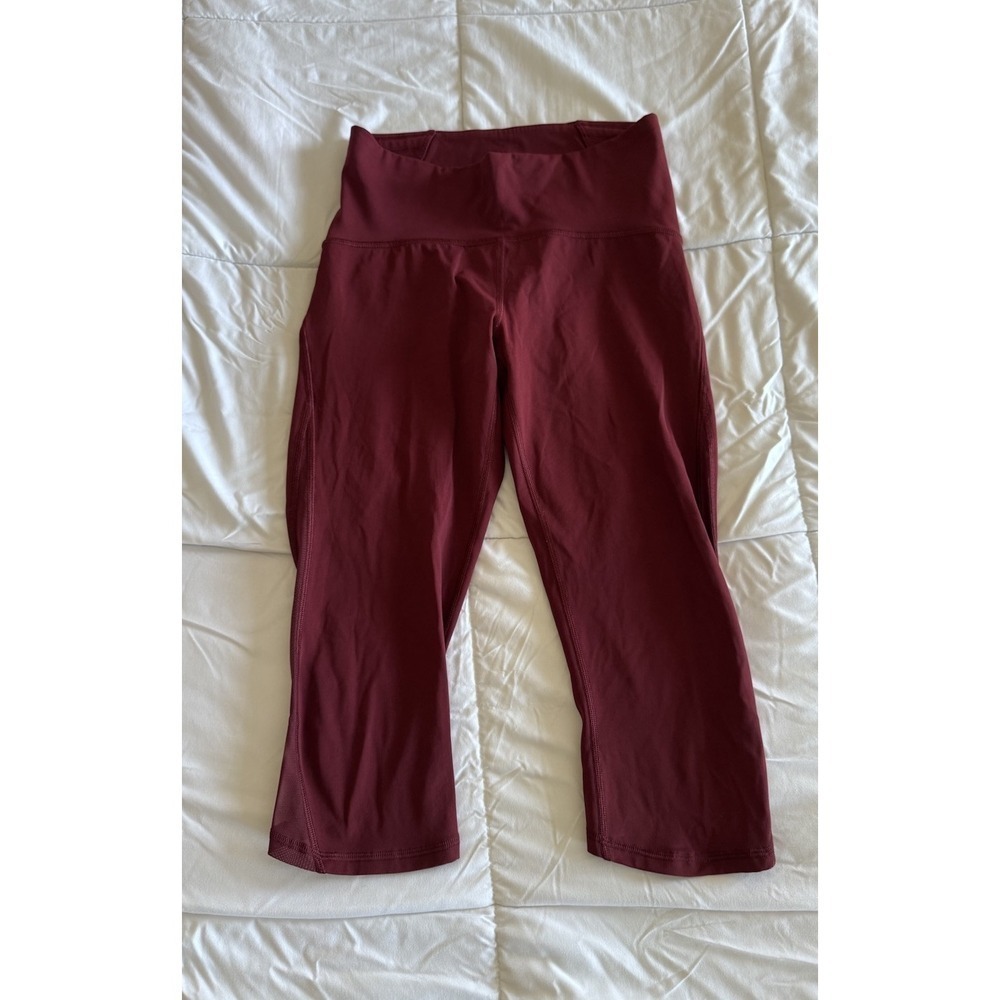 Lululemon Train Times Crop Leggings Women's Size 6 Burgundy Garnet 17 in inseam